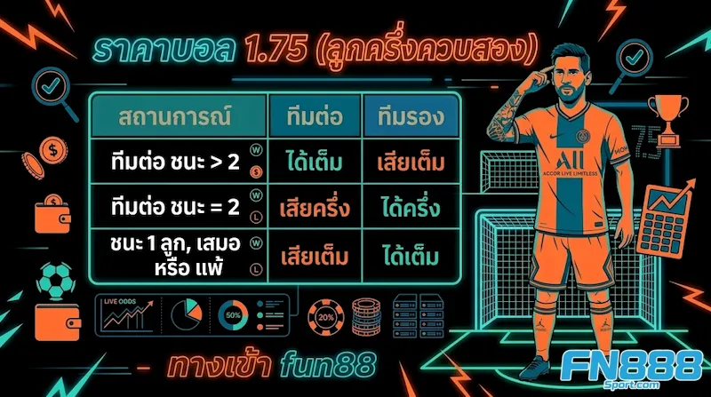 ราคาบอล 1.75 (ลูกครึ่งควบสอง)